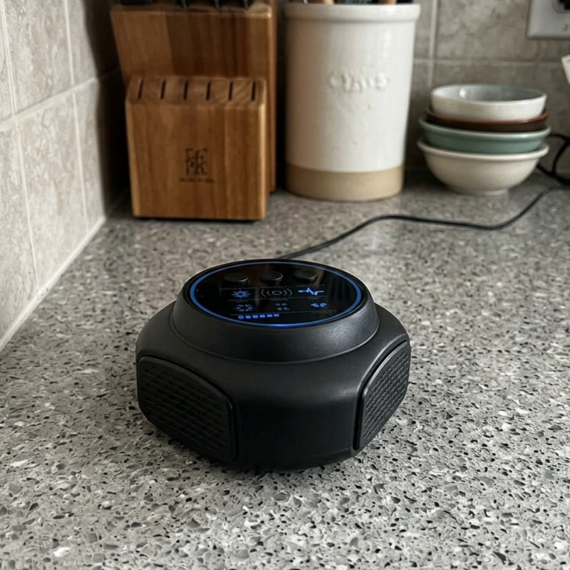Kitchen counter with device