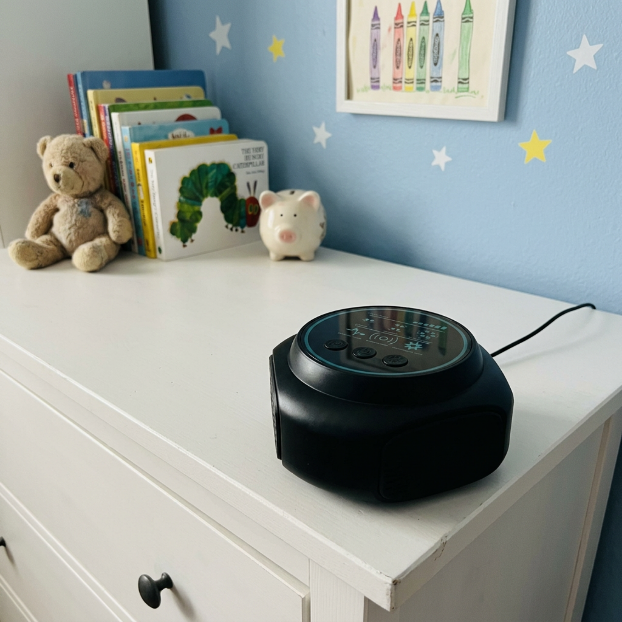 Kids room dresser with device